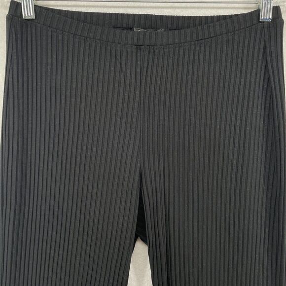 EILEEN FISHER Pants S Small Tencel Blend Stretch Ribbed Pull On Black USA - Picture 3 of 15